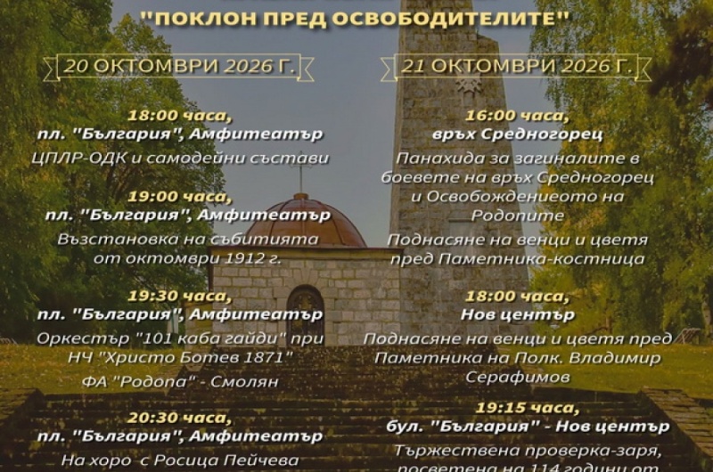 Програма за Празника на Община Смолян